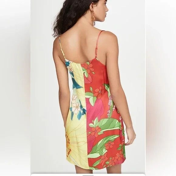 Farm Rio‎ Women's Pietra Mini Wrap Dress Size M Multicolor Vibrant Summer Beach - Picture 4 of 12